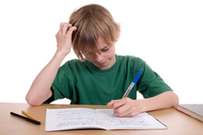 teen having problem with homework